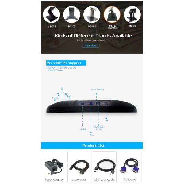 17 Inch AC220V-DC12V Windows POS System Integrated Pos Terminal