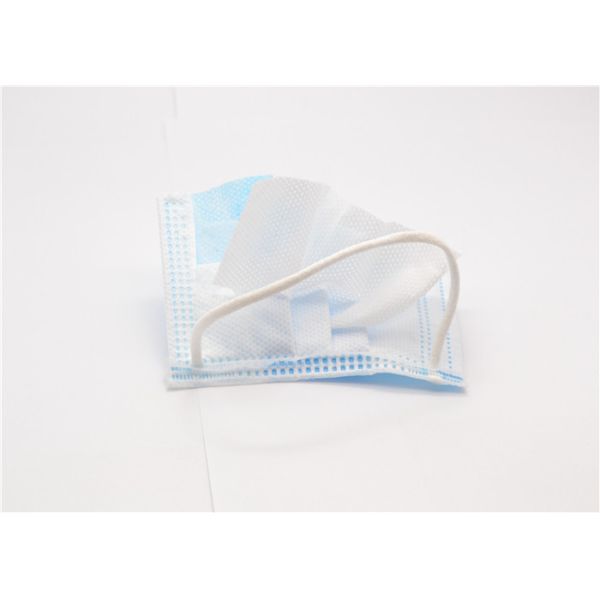 Pp 3 Ply Non Woven Face Mask Adjustable Nose Piece Latex Free Earloop Tie - On