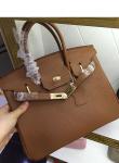 hot sell 30cm 35cm high quality brown ladies handbags litchi leather handbags