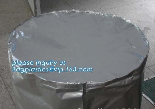 IBC foil Liner for bulk juice wine, Liquid packaging boxes storage carton ibc alunimium bag, Round Bottom Flexible Drum