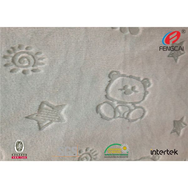 Grey Smooth Velvet Minky Plush Fabric Soft Velboa Twinkling Star Brushed