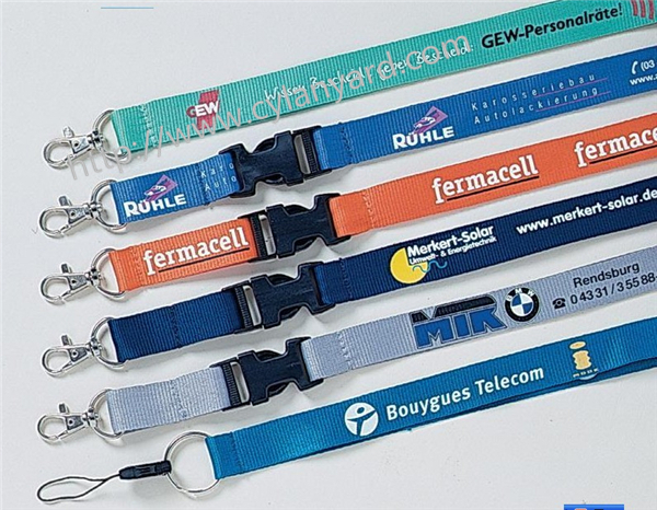 simple imprinted logo polyester neck lanyards