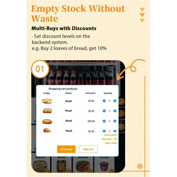 Outdoor Bakery Vending Machine With Angled Touchscreen Display clear visibility easy operation