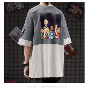 Buy cheap Color Matching Round Neck Men Streetwear T Shirts Sublimation Logo from wholesalers