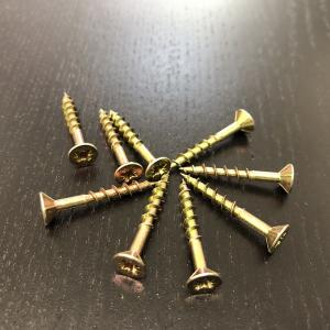 Quality M4.0x30MM Philips P2 Countersunk Head Needle Point Yellow Zinc Chipboard Screw wholesale