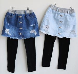 Quality Slim Fit Stretch Denim Skirt Pants Girls Fashion Kids Jeans Jrt11 wholesale