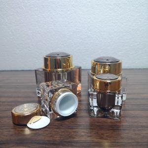 Quality Dark Square PET 50g Empty Cosmetic Cream Jars wholesale