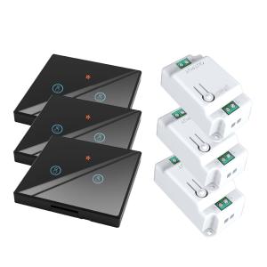 Quality RF433 Wireless Remote Control Switch Crystal Glass Panel Touch Switch with 10A breaker refit old version circuit wholesale