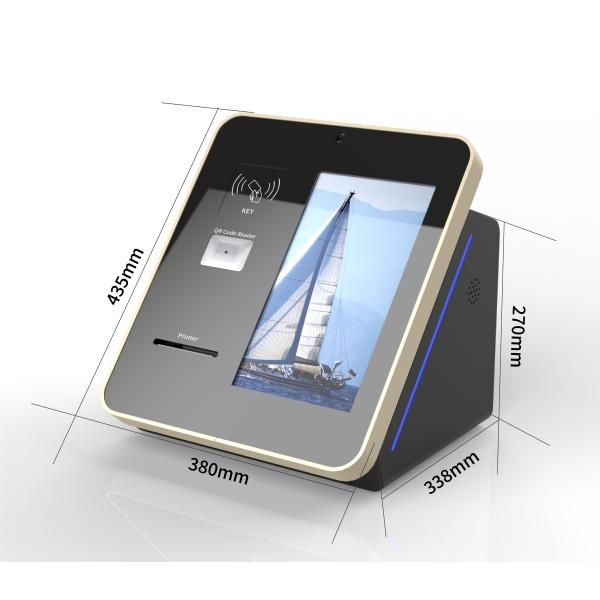 15 Inch Desktop Hotel Kiosk with Touchscreen and Card Reader, 12-Month Warranty