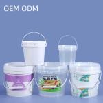 Durable Plastic Bucket Pail With Lid And Handle 1L 2L 3L 4L 5L Volume And