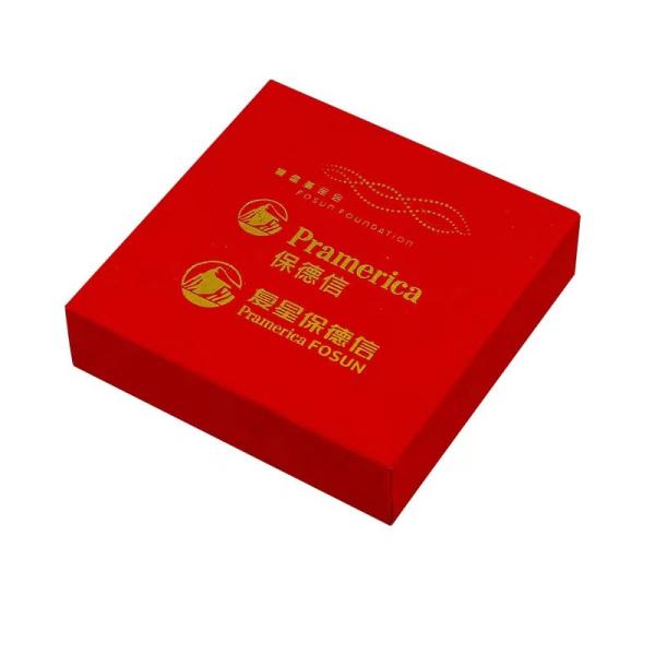 Red Velvet Gold Hot Stamp Logo Rigid Packaging Box Luxury Gold Coin Collection Elegantly Designed