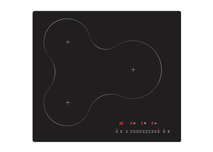 Quality 5200W Touch Control 3 Zone Induction Cooktops Zinc plating bottom wholesale