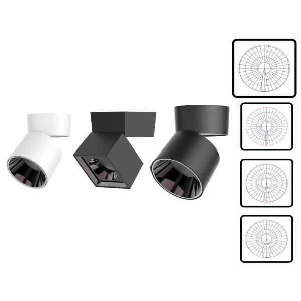 LED Down Spot Light Ceiling Surface Mount 7W 12W 18W With Smart Dimming For Church School Classroom