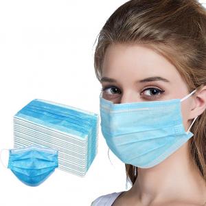 Quality Blue 3 Ply Disposable Face Mask / Disposable Mouth Mask With Earloop wholesale