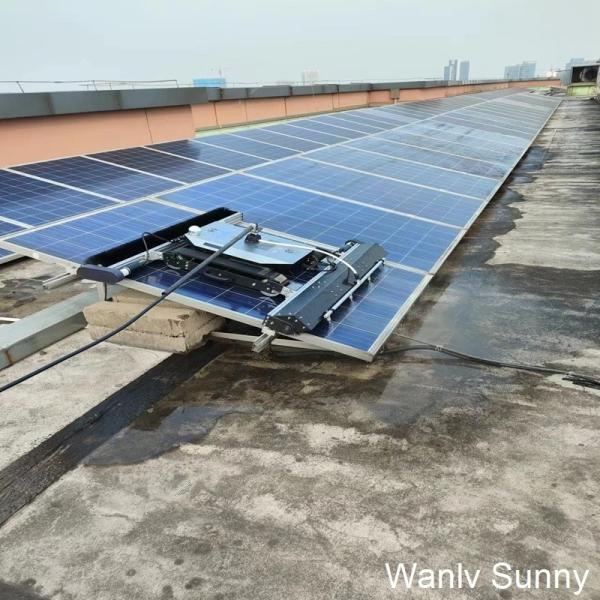 Pressure Nozzles Solar Panel Self-Cleaning Robot Physical Cleaning Principle