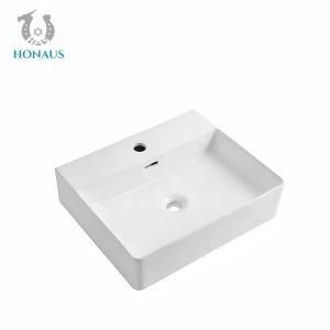 Quality Stylish Solid  Bathroom Countertop Basin Above Counter Rectangular Sink 600mm wholesale