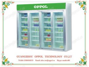 Quality OP-1101 Automatic Defrost Air Cooling Supermarket 4 Doors Commercial Refrigerator wholesale