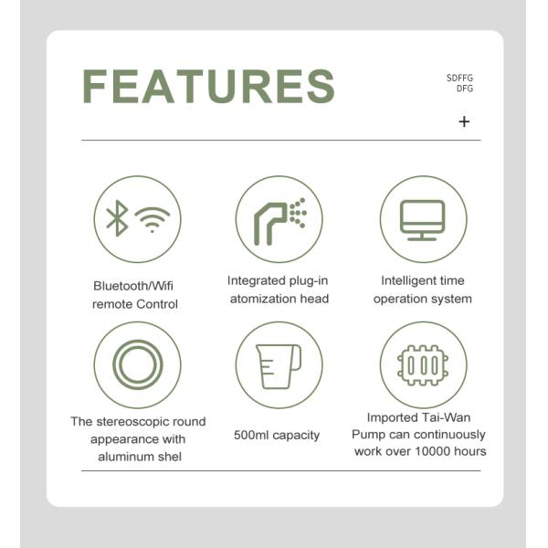 Electric Scent Diffusers Large Capacity Fragrance Scent Oil Diffusers Portable Remote Control Vertical Waterless Scent Diffuser