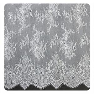 Quality Eco friendly Dyeing Fabric , Flora Bridal Chantilly Nylon Lace With Nylon Material wholesale