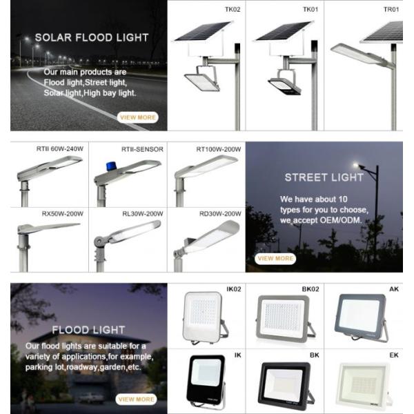 Anti Corrosion LED Outdoor Solar Pathway Lights 20000 Lumens Rechargeable 100W IP67