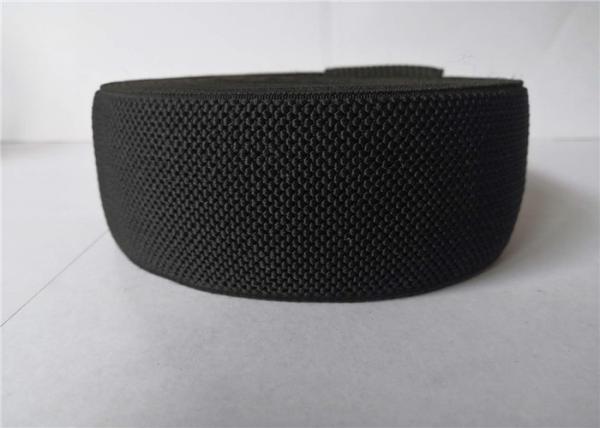 Black Pineapple Pattern Polyester Elastic Webbing / Elastic Webbing Straps For