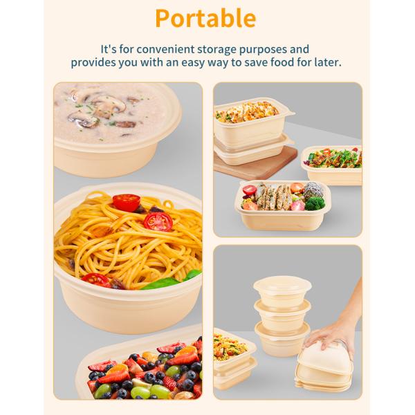 The new design of take-out food packaging lunch box corn starch 500ml rectangular food container