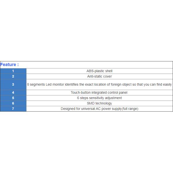 Table Broken Conveyor Belt Metal Detector Machine Touch Button Integrated For Food / Colth