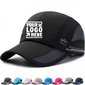 Quality Custom Logo Imprint Unstructured Outdoor Sports Mesh Caps  Quick Dry Baseball Hat Hip Hop Dad Hats Two- Tone Hats wholesale