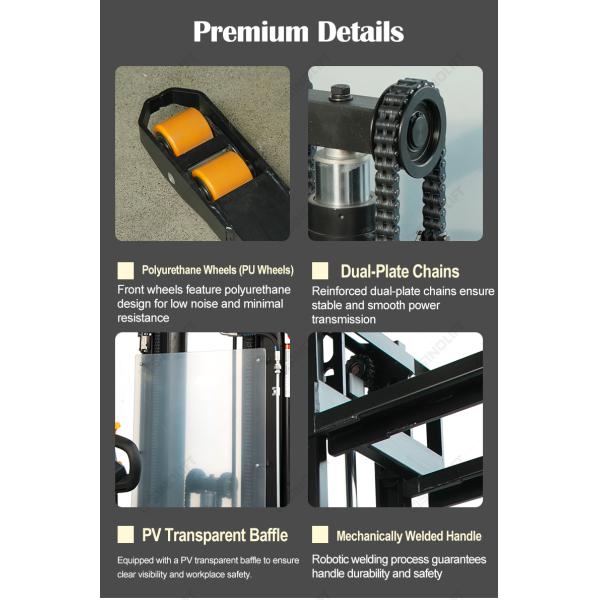 CDD16P-Li / CDD20P-Li Stand-On Pallet Stacker With Wide-View Mast