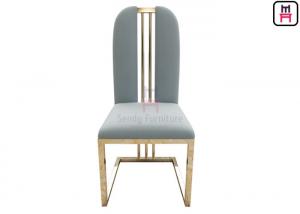 Quality Rose Golden High Back Dining Chairs Velvet Seat W48 * D42 * H103cm Without Arm wholesale