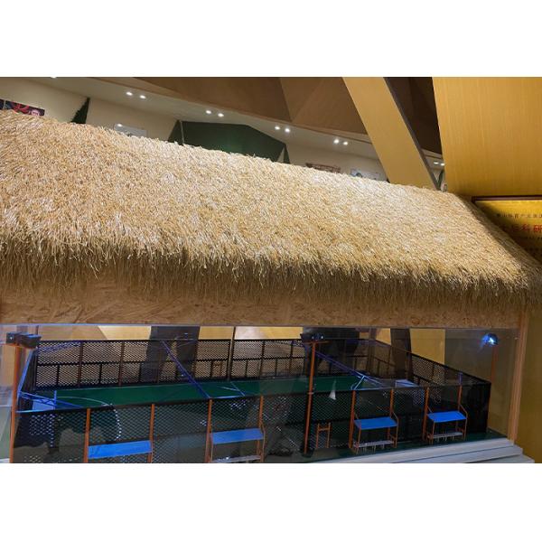 Landscaping Synthetic Thatch Roof With High Softness Flame Retardant Artificial Thatch Grass