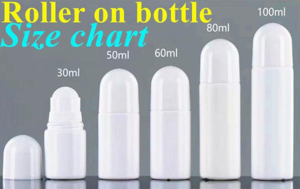 Cheap 30ml 50ml 60ml Refillable empty Essential Oils Perfume Roll on Bottle Plastic Roller on Bottle with Plastic Roller ball for sale