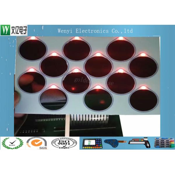 Side Light LED Backlit Embossing Membrane Switch With Polydome