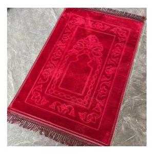 Quality 10mm Mosque Prayer Rug Color Cotton Filler With Non-Slip Backing wholesale