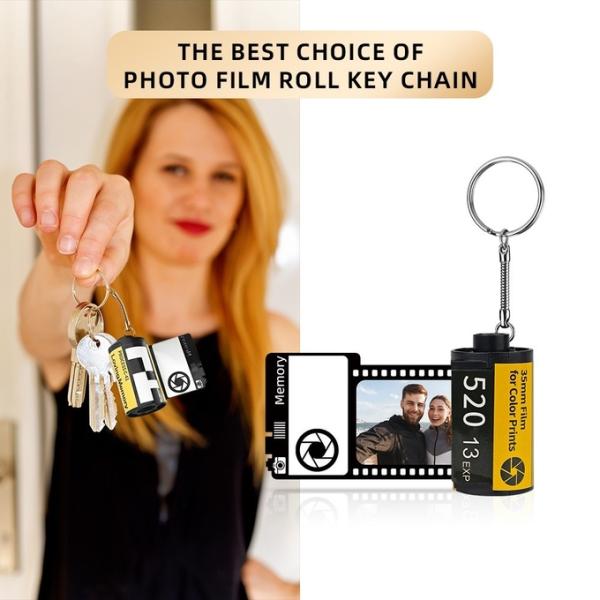 Diy Sublimation Blank Memory Film Keychain Loving Memory Photo Film Roll Double Sided Sublimation Memory Keychains