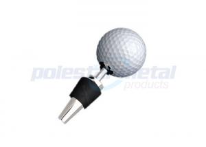Quality Professional 4-1/4 Polished Chrome Zinc Alloy Golf Ball Wine Bottle Stoper wholesale