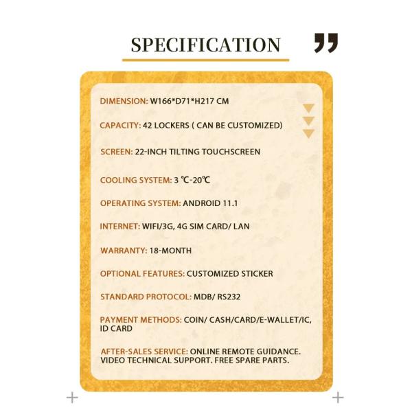 Outdoor Bakery Vending Machine With Angled Touchscreen Display clear visibility easy operation