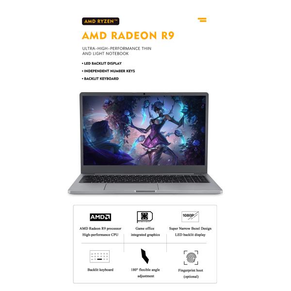 AMD Ryzen 9 4900H 16GB DDR5 512GB SSD 15.6" FHD 144Hz Gaming Laptop