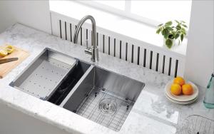 Quality good quality handCrafted SUS304 Handmade 60/40 Double sinks with drainer wholesale