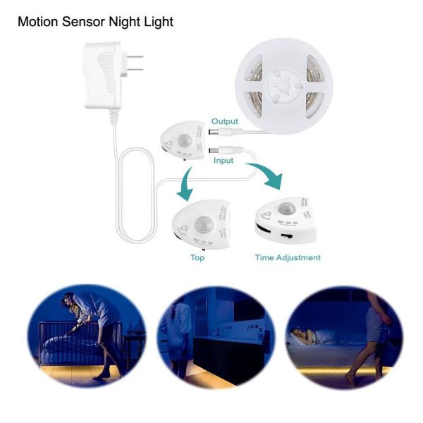 Dimmable 4.8W/M Motion Activated Under Bed Light 5ft Motion Sensor Led Light Strip