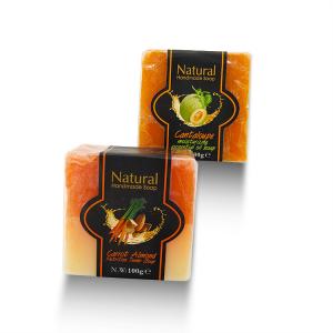 Quality ISO Handmade Bath Soap Cantaloupe And Carrot Almond Nutrition Tender Soap wholesale