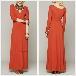 Quality China clothing woman long sleeve latest autumn maxi dress wholesale