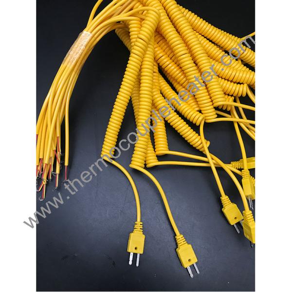 Spring Coiled Retractable Sensor Cable For Thermocouple, RTD And Thermistor