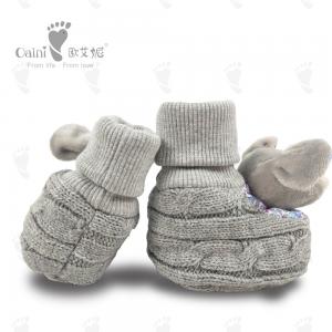 China Warm Infant Baby Girl Shoes Grey Rat Shoe PP Cotton 10 X 9cm on sale