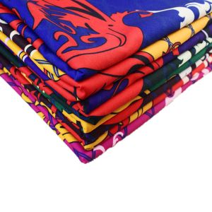 Royal Blue 100% Polyester Digital Print Fabric For Skirt