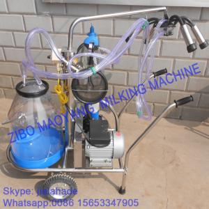 Quality Vacuum Pump Typed Single Bucket Mobile Milking Machine, hot sale portable milking machine for small farms wholesale