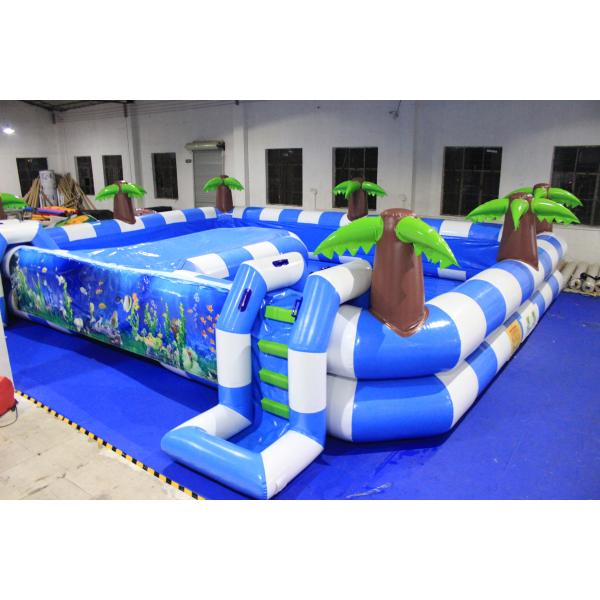 Blue Baby Large Inflatable Swimming Pool Safe 0.55mm Pvc Materia Customized