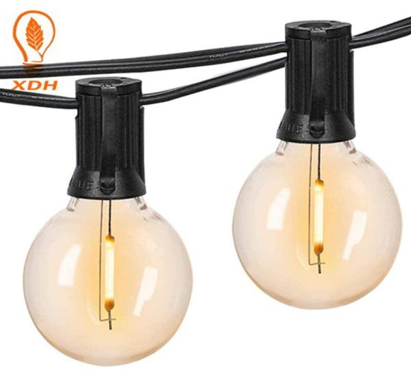 15 Solar Powered Bulb String Lights G40 8.3M 2200K