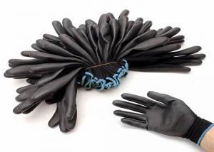 Quality Nylon Liner Polyurethane Coated Gloves , Anti Oil PU Leather Gloves wholesale
