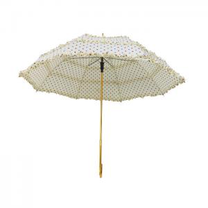 China Fashion Design Ladies Umbrella With Lace Golden Frame on sale